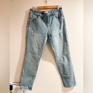 Loft Modern Skinny Crop Distressed Jean Size 10